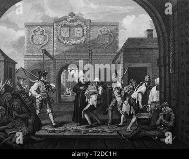 William Hogarth print engraving Gate of Calais ÔO the roast beef of old EnglandÕ Stock Photo