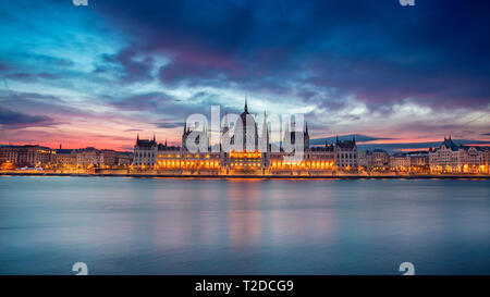 Budapest. Panoramic cityscape image of Budapest, Hungary during beautiful sunrise. Stock Photo