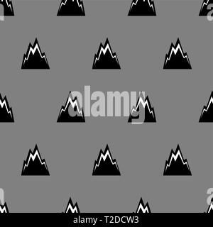 Mountain pattern seamless. Rocks background. Black rock ornament Stock Vector