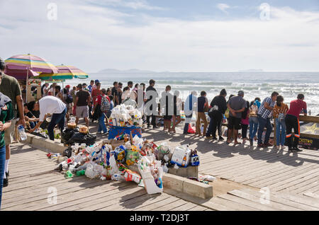 Trash on the beach Stock Photo