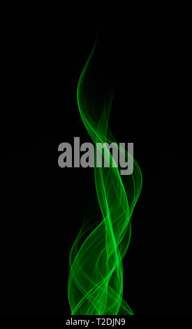 Ethereal Green Fire Laser Light Trail Stock Photo