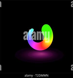 Abstract twist icon or symbol vector with rainbow color Stock Vector