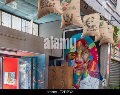 Nicosia, Cyprus - November 26, 2018: Decoration inside the Old Nicosia Town Hall in the old city currently being used as a flea market Stock Photo