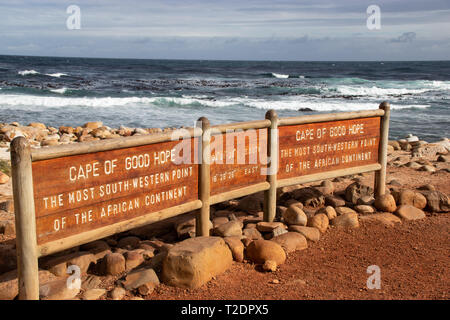 Cape of good hope sign with the geographical coordinates Stock Photo ...