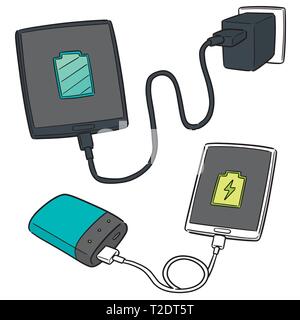 vector set of smartphone charging Stock Vector