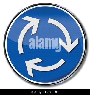 Clockwise and left-hand traffic on this streets Stock Vector