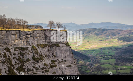 Nervión River canyon and the Nervión waterfall on a sunny day. Border in the Basque Country and Castilla y Leon. Panoramic views Stock Photo