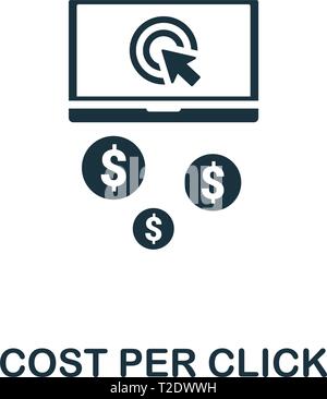 Cost Per Click icon. Creative element design from content icons collection. Pixel perfect Cost Per Click icon for web design, apps, software, print us Stock Vector