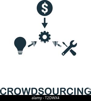 Crowdsourcing icon. Creative element design from content icons collection. Pixel perfect Crowdsourcing icon for web design, apps, software, print usag Stock Vector