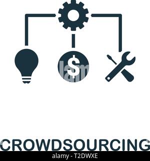 Crowdsourcing icon. Creative element design from content icons collection. Pixel perfect Crowdsourcing icon for web design, apps, software, print usag Stock Vector