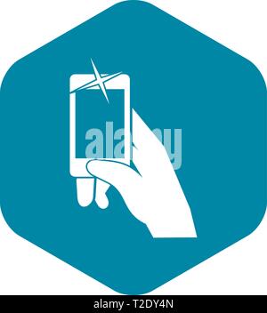 Hand taking pictures on cell phone icon Stock Vector