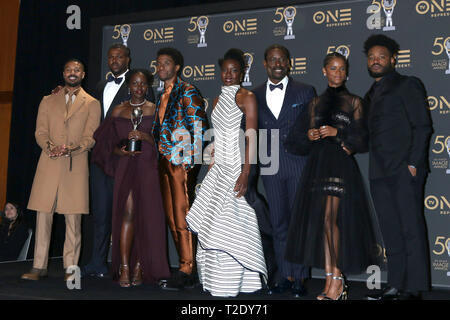 LOS ANGELES - MAR 30: Winston Duke, sister at the 50th NAACP Image ...