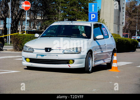 Sajmski autoslalom 2019 - Peugeot 306 rally Stock Photo