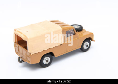 1/43 scale vintage Corgi Toys model No 438 Land Rover 109 WB on a white background Stock Photo