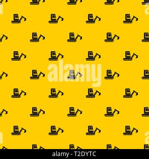 Mini excavator pattern vector Stock Vector