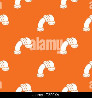 Curved pipe pattern vector orange Stock Vector