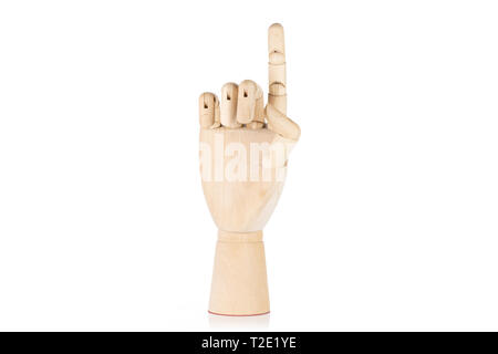D letter. deaf sign language isolated on white background Stock Photo