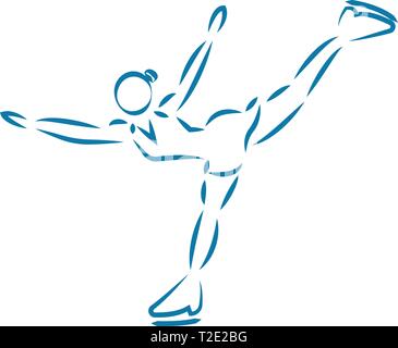 ballet on ice Stock Vector