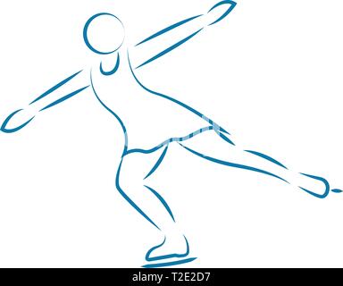 ballet on ice Stock Vector