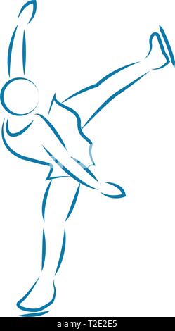 ballet on ice Stock Vector