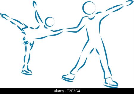 ballet on ice Stock Vector