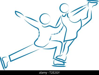 ballet on ice Stock Vector