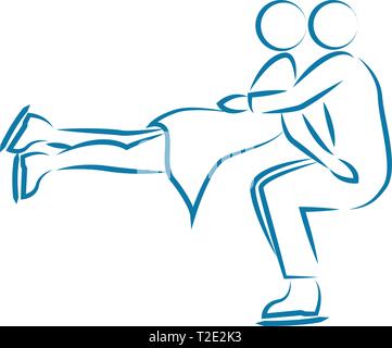 ballet on ice Stock Vector