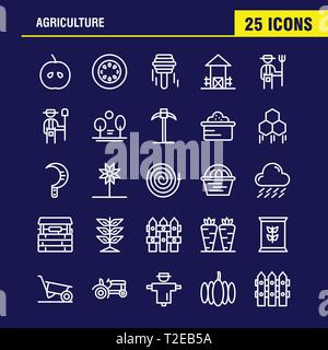 Agriculture Line Icon Pack For Designers And Developers. Icons Of Agriculture, Apple, Country, Farm, Farming, Farm, Farming, Food, Vector Stock Vector