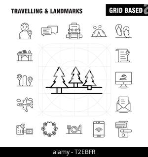 Travelling And Landmarks Line Icon - Travelling And Landmarks Line Icon For Web Print And Mobile Uxui Kit Such As File Location Map Transport Chat Chatting Text Transport Pict T2ebfr 
