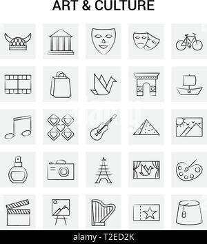 25 art and culture icon collection Royalty Free Vector Image