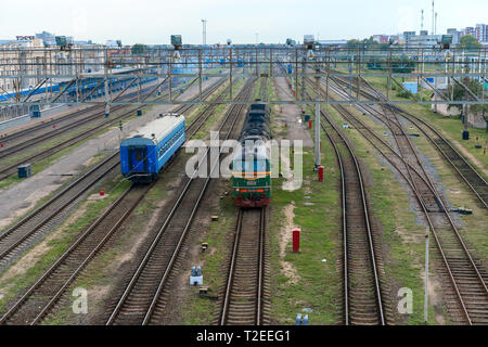 Brest, Belarus - July 30, 2018: Platforms Of Brest Railway Station, Brest Central, Brest-Tsentralny Railway Station Stock Photo