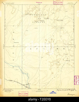USGS TOPO Map Arizona AZ Tusayan 313652 1886 250000 Restoration Stock Photo