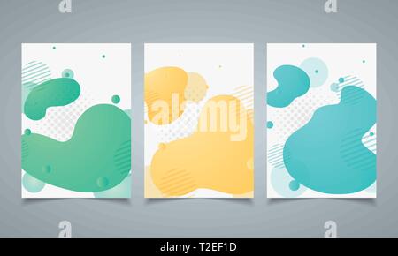 Abstract modern design geometric shape of elements brochure template. Dynamical colored forms pattern. Gradient abstract with dot halftone decorating. Stock Vector