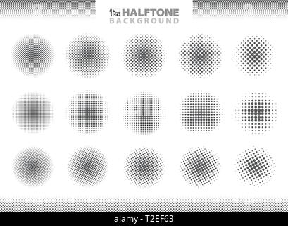 Modern halftone set of circles decoration. You can use as an art element tools for various details. vector eps10 Stock Vector