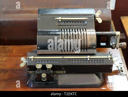 Old, Antique Calculator Stock Photo