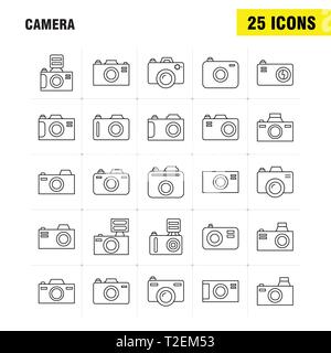 Camera Line Icon for Web, Print and Mobile UX/UI Kit. Such as: Camera, Digital, Dslr, Photography, Camera, Digital, Dslr, Photography, Pictogram Pack. Stock Vector