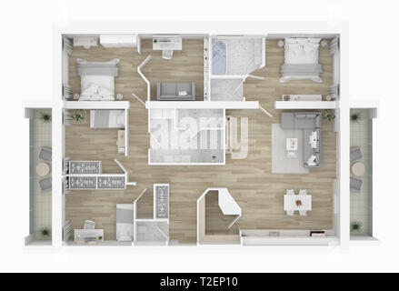 3d floor plan top view. Set of ground floor blueprints. Floor plans for ...