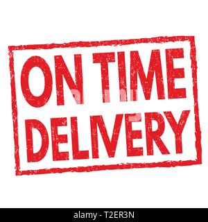 On time delivery sign or stamp on white background, vector illustration Stock Vector