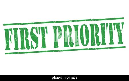 First priority sign or stamp on white background, vector illustration Stock Vector