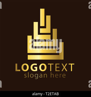 abstract temple build logo icon vector template Stock Photo