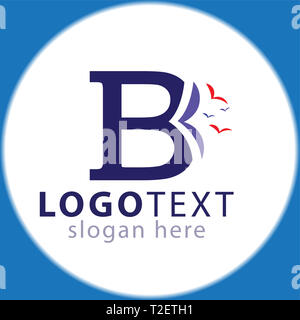 B Letter with bird logo icon vector template Stock Photo