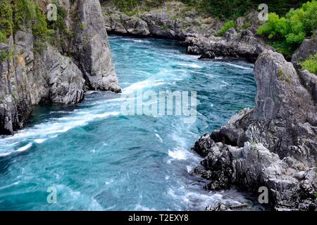 Gorge of the Rio Futaleufu, Region de los Lagos, Patagonia, Chile Stock Photo