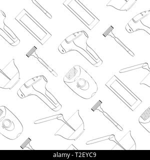 Means for removing unwanted hair. Seamless pattern, vector Stock Vector