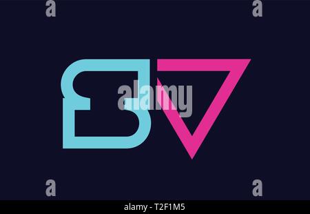 pink blue alphabet letter SV S V combination for company logo. Suitable ...