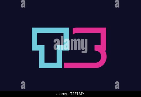 TS T S blue pink colorful alphabet alphabet letter logo combination design suitable for a company or business Stock Vector