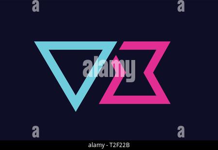 pink blue alphabet letter VX V X combination for company logo. Suitable ...