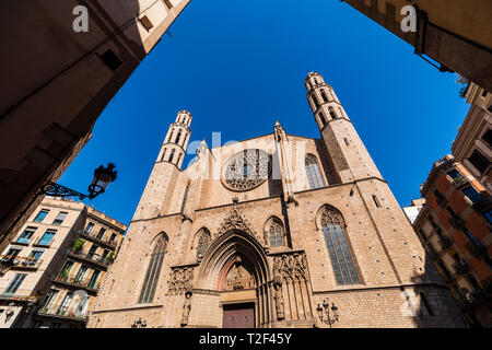 Basilica of Santa María del Mar, Barcelona,Catalunya,Spain,Europe. Stock Photo