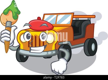 Cartoon Car Jeep Mascot Character Stock Vector Image & Art - Alamy