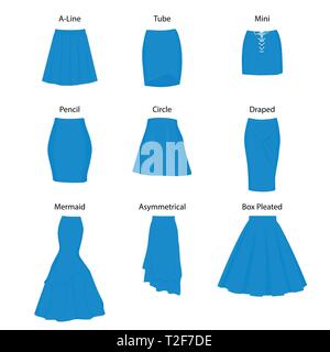 Different types shop of dress skirts