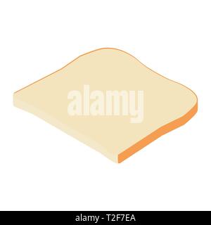 Toast bread slice isolated on white background .Toast icon isometric view Stock Vector